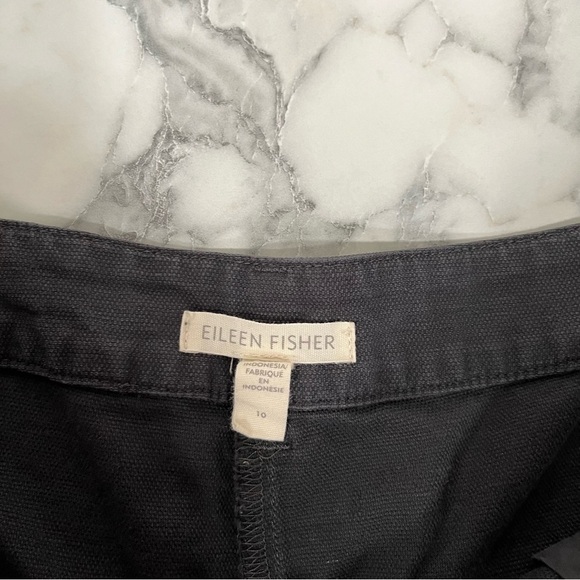 Eileen Fisher Gray Organic Cotton Hemp Blend Twill  Chino Pants Ankle Tapered 10 - Picture 7 of 8